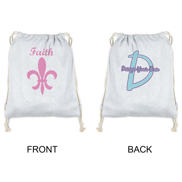 Fleur De Lis Drawstring Backpacks - Sweatshirt Fleece - Double Sided - APPROVAL