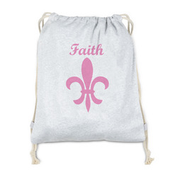 Fleur De Lis Drawstring Backpack - Sweatshirt Fleece - Double Sided (Personalized)