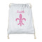 Fleur De Lis Drawstring Backpack - Sweatshirt Fleece - Double Sided (Personalized)