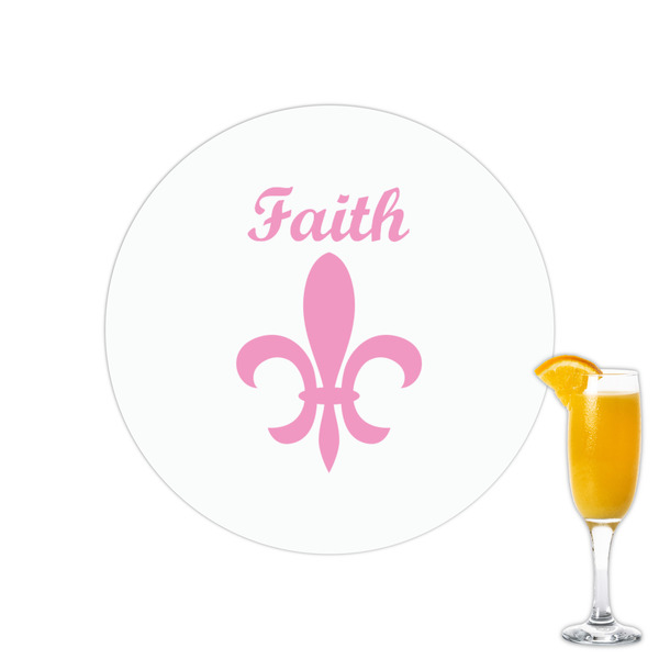 Custom Fleur De Lis Printed Drink Topper - 2.15" (Personalized)