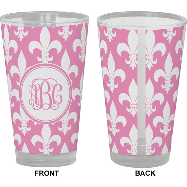 Fleur De Lis Pint Glass - Full Color - Front & Back Views