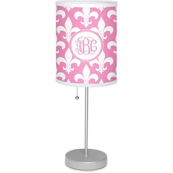 Custom Fleur De Lis Lamp with Drum Shade (Personalized)