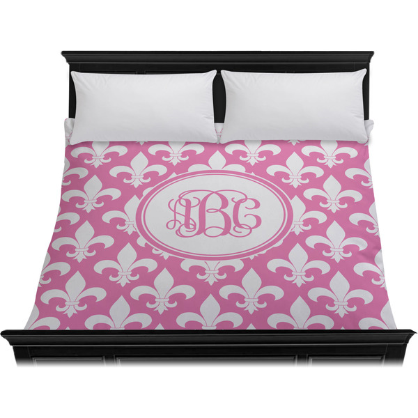 Fleur De Lis Duvet Cover - King - On Bed - No Prop
