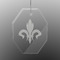 Fleur De Lis Engraved Glass Ornament - Octagon