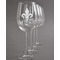 Fleur De Lis Engraved Wine Glasses Set of 4 - Front View