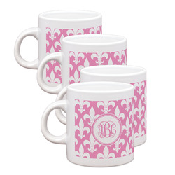 Fleur De Lis Single Shot Espresso Cups - Set of 4 (Personalized)