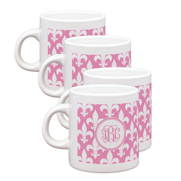 Custom Fleur De Lis Single Shot Espresso Cups - Set of 4 (Personalized)