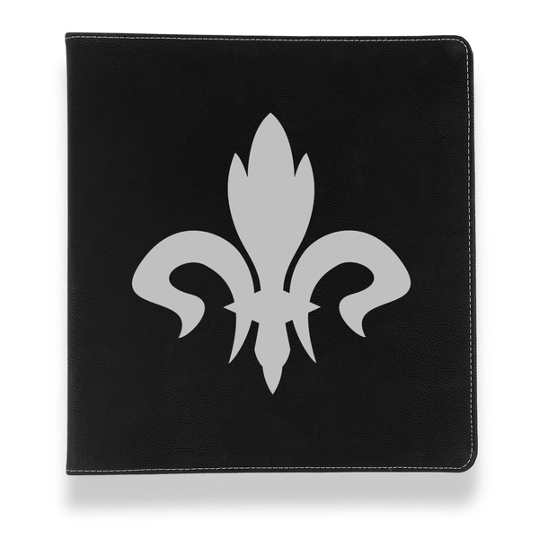 Fleur De Lis Leather Binder - 1" - Black - Front View