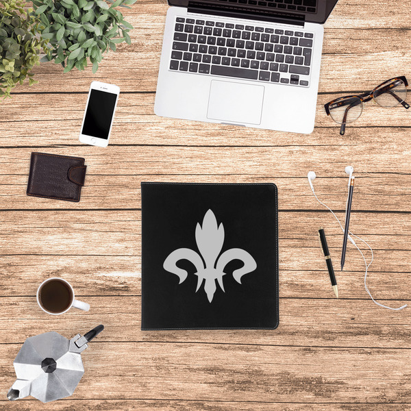 Fleur De Lis Leather Binder - 1" - Black - Lifestyle