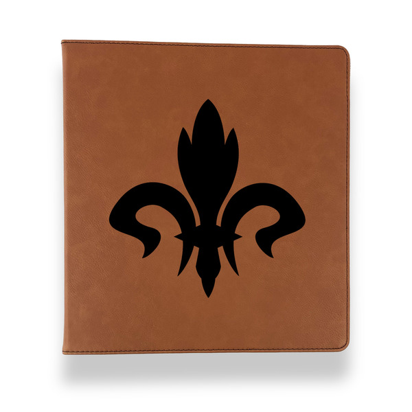 Custom Fleur De Lis Leather Binder - 1" - Rawhide (Personalized)