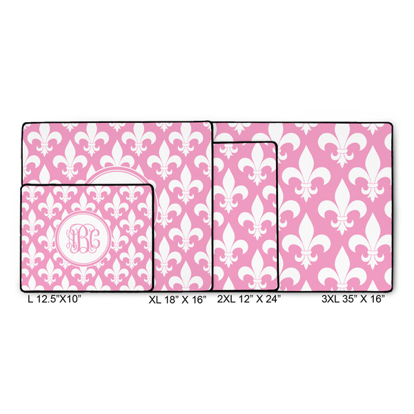 Fleur De Lis Gaming Mats - SIZE CHART
