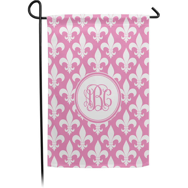 Custom Fleur De Lis Small Garden Flag - Single Sided w/ Monograms