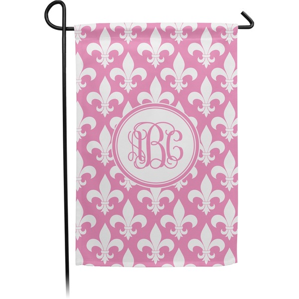 Custom Fleur De Lis Small Garden Flag - Double Sided w/ Monograms