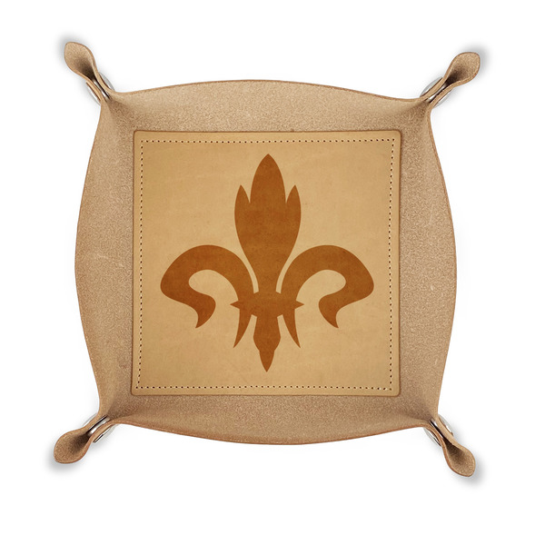 Custom Fleur De Lis Genuine Leather Dice Tray