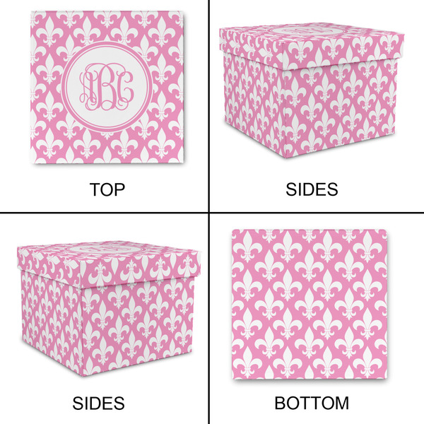 Fleur De Lis Gift Boxes with Lid - Canvas Wrapped - Large - Approval
