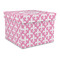 Fleur De Lis Gift Boxes with Lid - Canvas Wrapped - Large - Front/Main