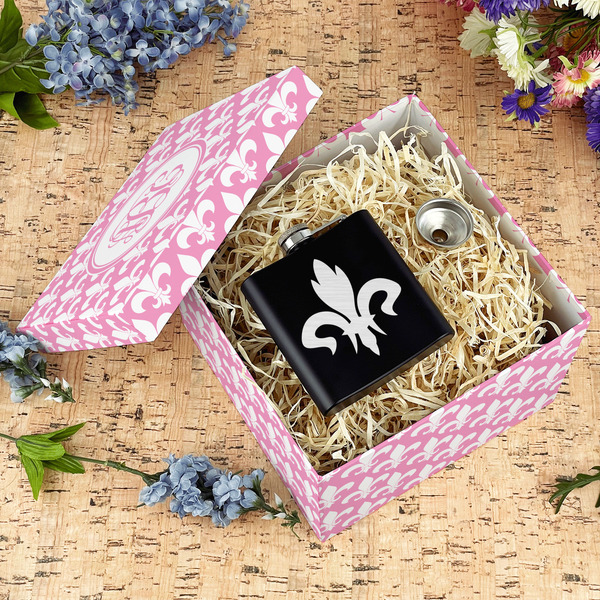 Fleur De Lis Gift Boxes with Lid - Canvas Wrapped - Large - In Context