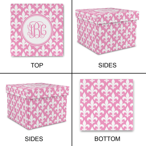 Fleur De Lis Gift Boxes with Lid - Canvas Wrapped - Medium - Approval