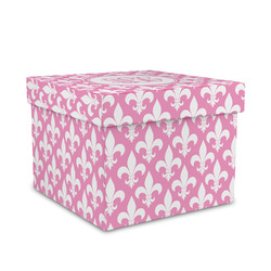 Fleur De Lis Gift Box with Lid - Canvas Wrapped - Medium (Personalized)