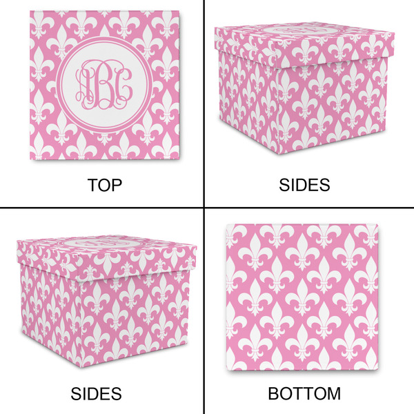 Fleur De Lis Gift Boxes with Lid - Canvas Wrapped - Small - Approval