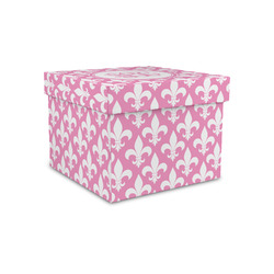 Fleur De Lis Gift Box with Lid - Canvas Wrapped - Small (Personalized)