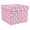 Fleur De Lis Gift Boxes with Lid - Canvas Wrapped - X-Large - Front/Main