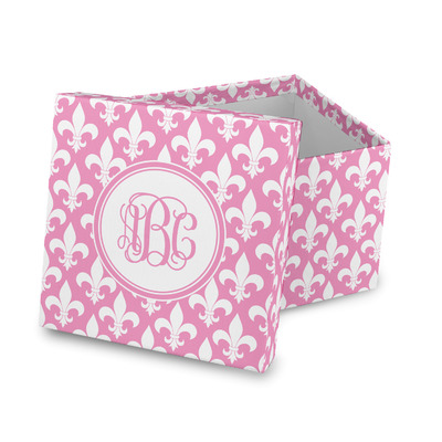 Fleur De Lis Gift Box with Lid - Canvas Wrapped (Personalized)