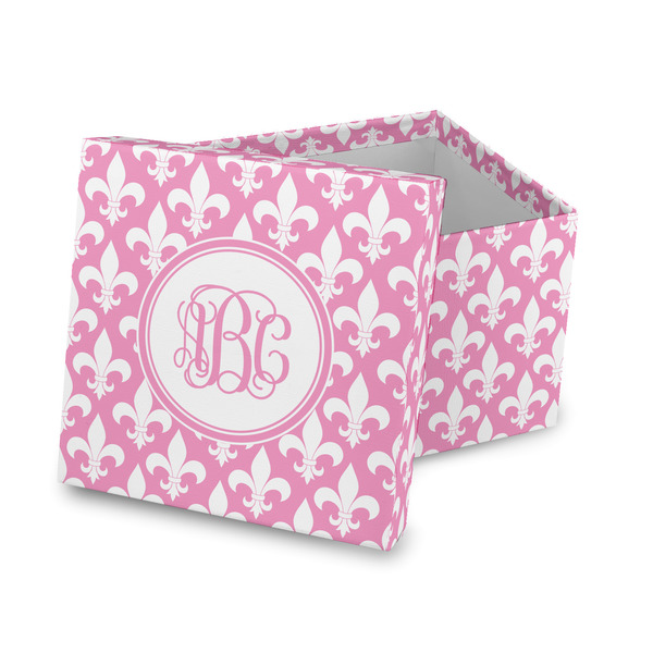 Custom Fleur De Lis Gift Box with Lid - Canvas Wrapped (Personalized)