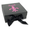 Fleur De Lis Gift Boxes with Magnetic Lid - Black - Front (angle)