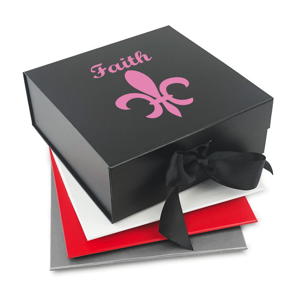 Custom Fleur De Lis Gift Box with Magnetic Lid (Personalized)