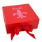 Fleur De Lis Gift Boxes with Magnetic Lid - Red - Front