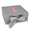 Fleur De Lis Gift Boxes with Magnetic Lid - Silver - Front