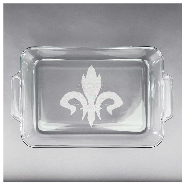 Fleur De Lis Glass Baking Dish - APPROVAL (13x9)