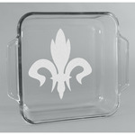 Fleur De Lis Glass Cake Dish - 8in x 8in