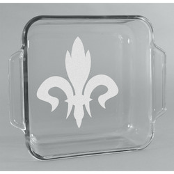Fleur De Lis Glass Cake Dish - 8in x 8in