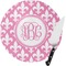 Pink Fleur De Lis Glass Cutting Board (Personalized)