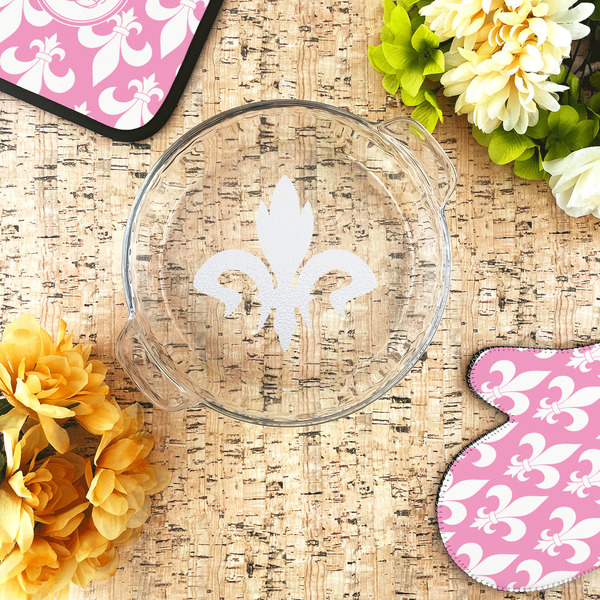 Fleur De Lis Glass Pie Dish - LIFESTYLE