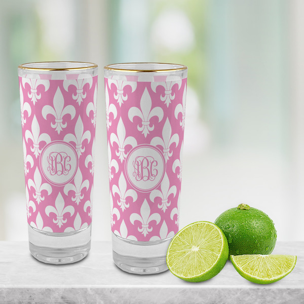 Fleur De Lis Glass Shot Glass - 2 oz - LIFESTYLE
