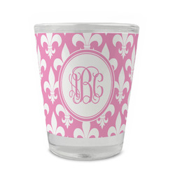 Fleur De Lis Glass Shot Glass - 1.5 oz - Set of 4 (Personalized)