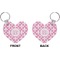 Pink Fleur De Lis Heart Keychain (Front + Back)