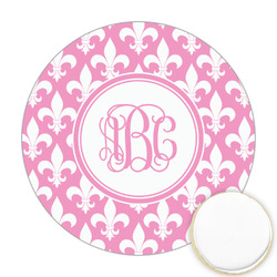 Fleur De Lis Printed Cookie Topper - Round (Personalized)