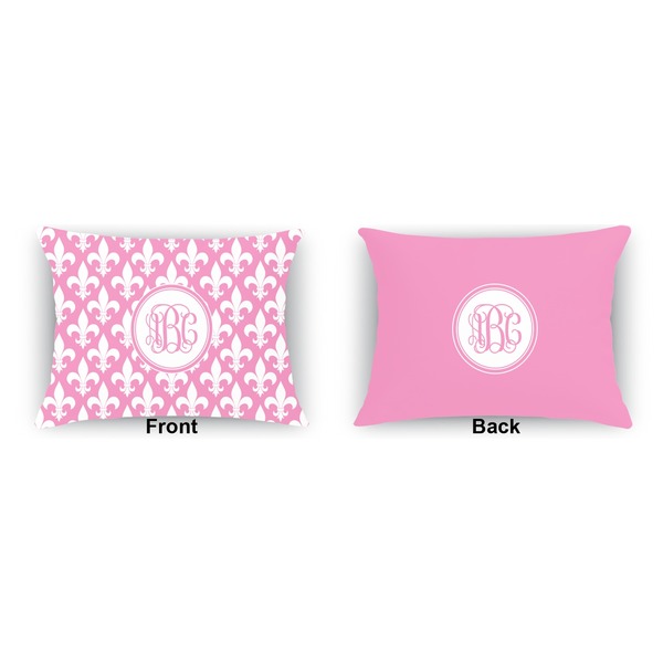 Fleur De Lis  Indoor Rectangular Burlap Pillow (Front and Back)