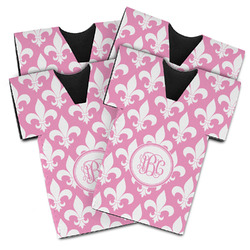 Fleur De Lis Jersey Bottle Cooler - Set of 4 (Personalized)
