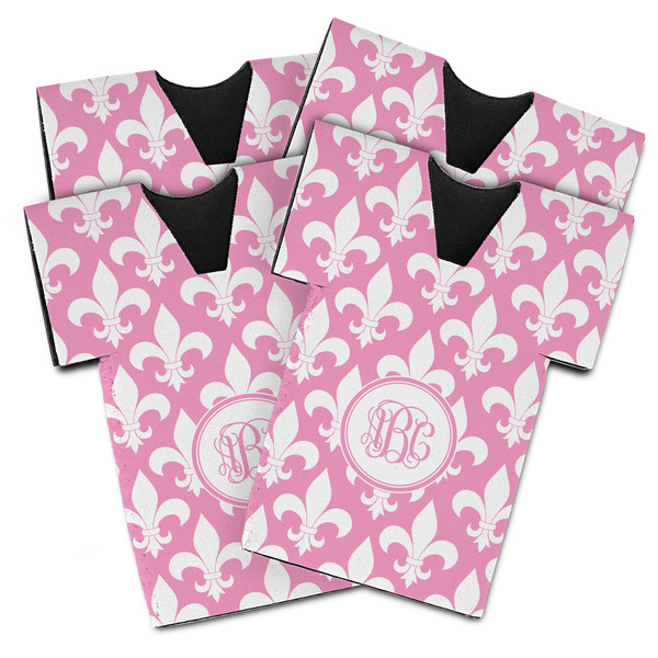 Custom Fleur De Lis Jersey Bottle Cooler - Set of 4 (Personalized)