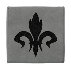 Fleur De Lis Jewelry Gift Box - Engraved Leather Lid