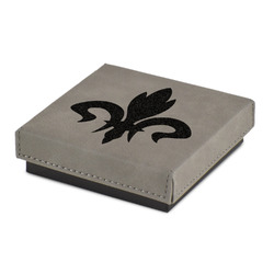 Fleur De Lis Jewelry Gift Box - Engraved Leather Lid