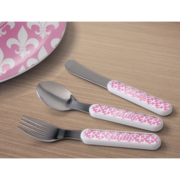 Fleur De Lis Kids Flatware w/ Plate