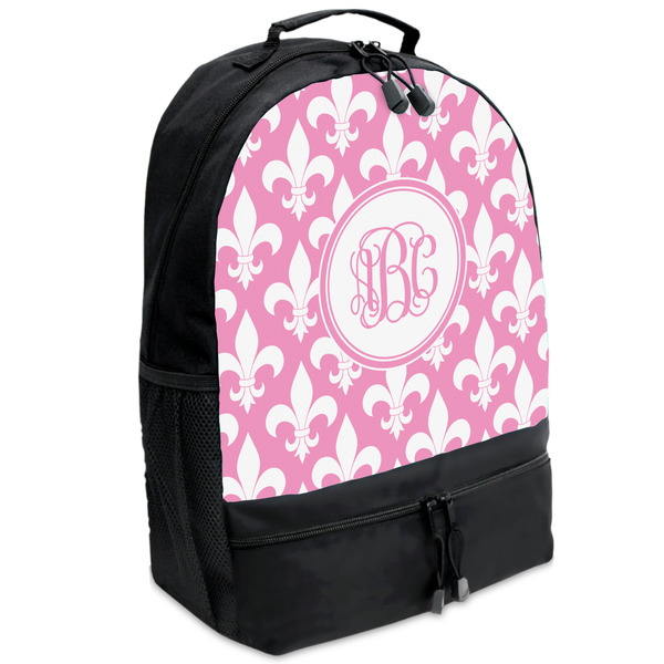Custom Fleur De Lis Backpacks - Black (Personalized)