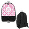 Fleur De Lis Large Backpack - Black - Front & Back View