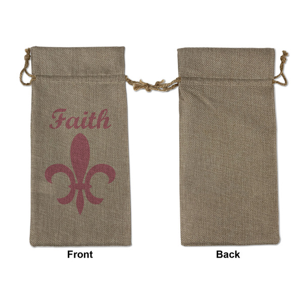 Fleur De Lis Large Burlap Gift Bags - Front Approval